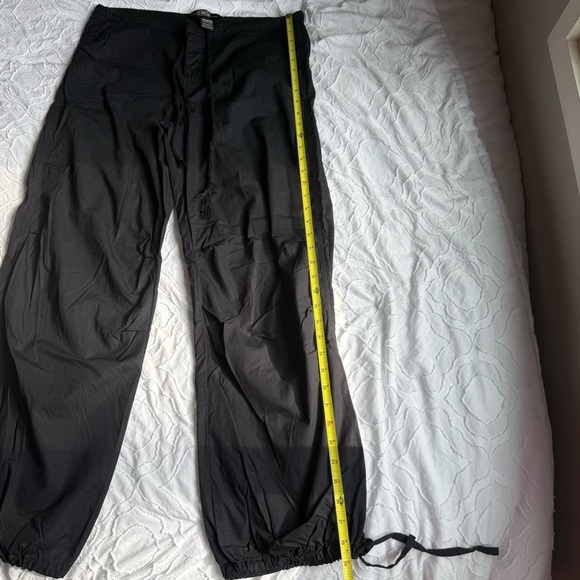 Rewash Black Cargo Pants with Jogger Cuff Tie Low Waisted - Picture 5 of 11